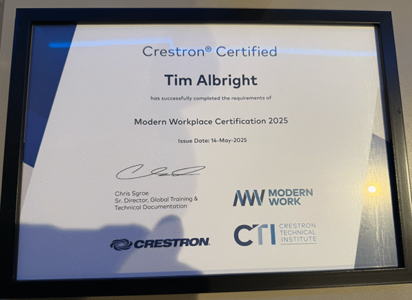 Tim's Crestron Modern Work Certification