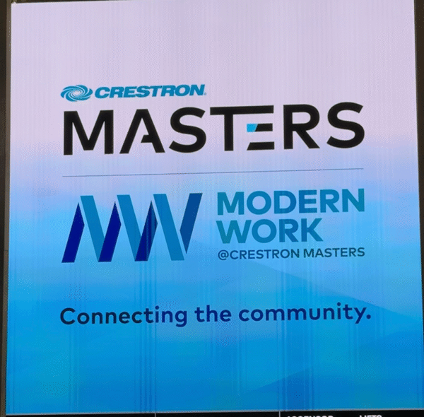 Crestron Modern Work Summit sign